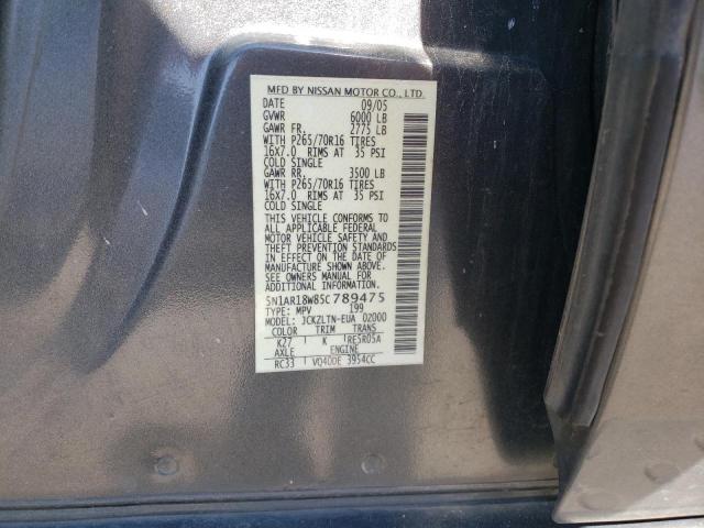 5N1AR18W85C789475 - 2005 NISSAN PATHFINDER LE GRAY photo 13