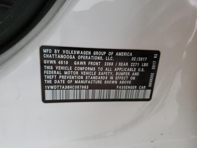 1VWDT7A36HC057983 - 2017 VOLKSWAGEN PASSAT R-LINE Ağ foto 12