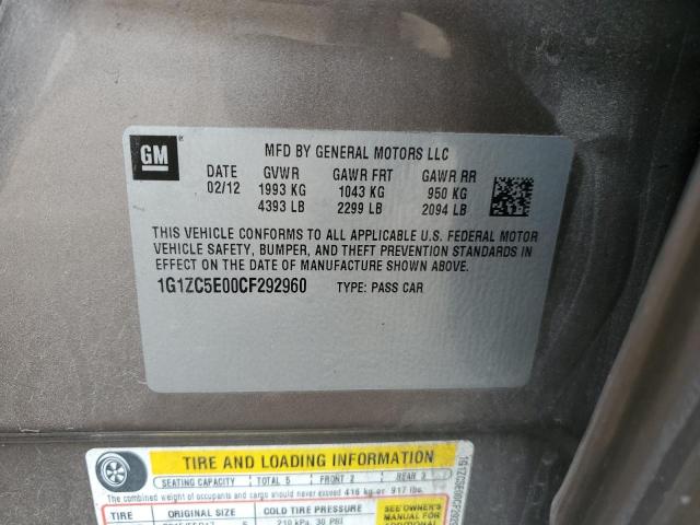 1G1ZC5E00CF292960 - 2012 CHEVROLET MALIBU 1LT SILVER photo 13