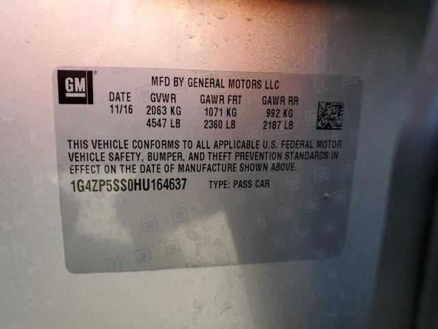 1G4ZP5SS0HU164637 - 2017 BUICK LACROSSE ESSENCE SILVER photo 12