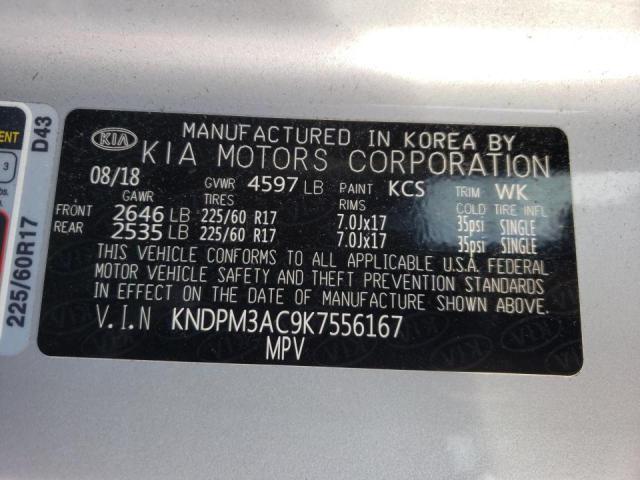 KNDPM3AC9K7556167 - 2019 KIA SPORTAGELX LX SILVER photo 14