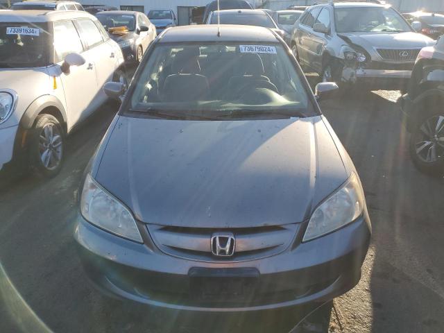 JHMES96625S023340 - 2005 HONDA CIVIC HYBRID GRAY photo 5