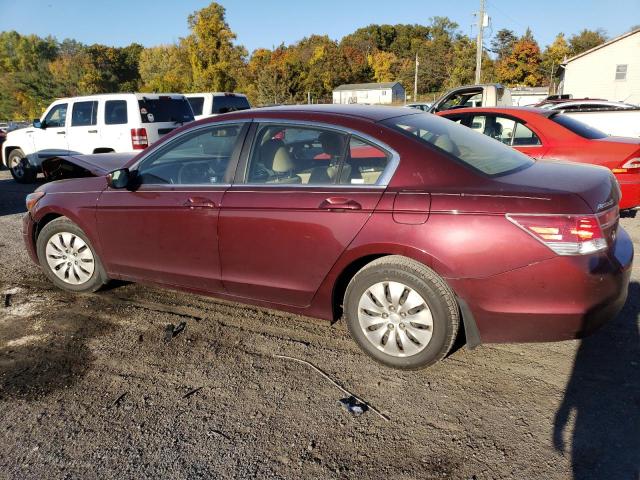 1HGCP2F30CA114392 - 2012 HONDA ACCORD LX MAROON photo 2