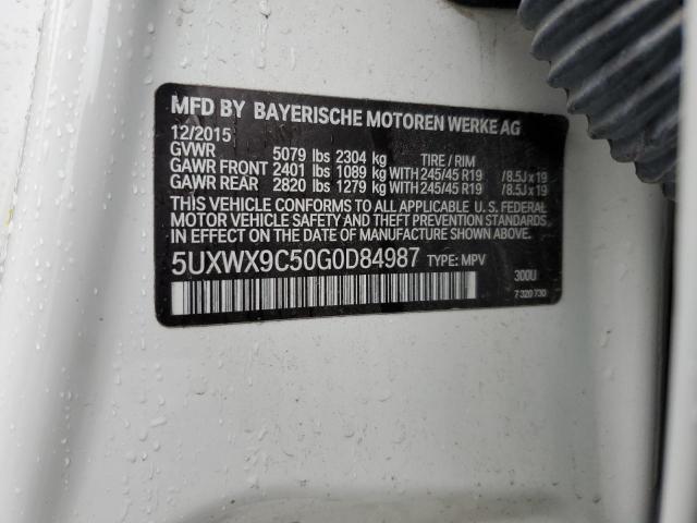 5UXWX9C50G0D84987 - 2016 BMW X3 XDRIVE28I WHITE photo 13