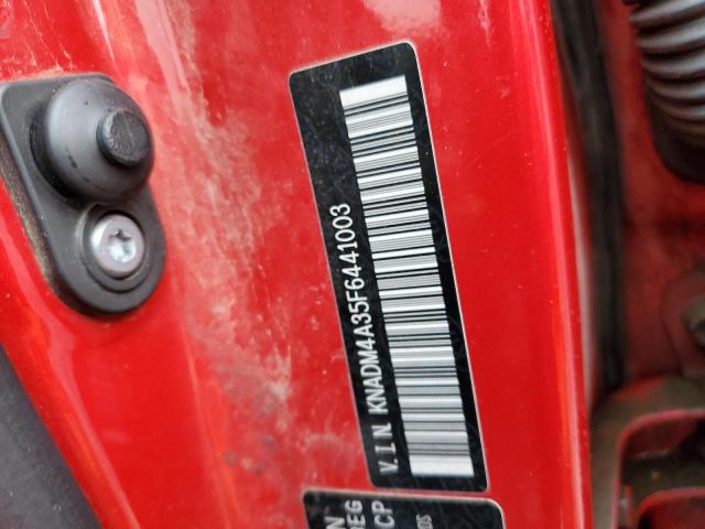 KNADM4A35F6441003 - 2015 KIA RIO LX RED photo 12