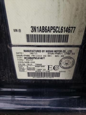 3N1AB6AP5CL614677 - 2012 NISSAN SENTRA 2.0 BLACK photo 13