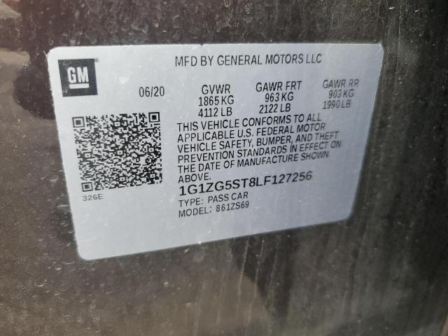 1G1ZG5ST8LF127256 - 2020 CHEVROLET MALIBU RS Bordo foto 12