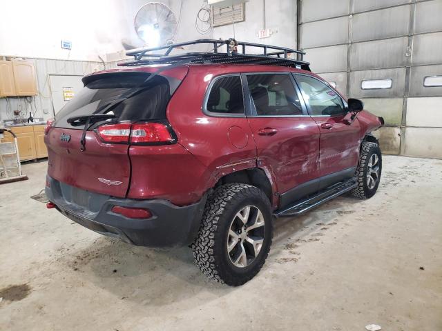 1C4PJMBS9FW786257 - 2015 JEEP CHEROKEE TRAILHAWK BURGUNDY photo 3