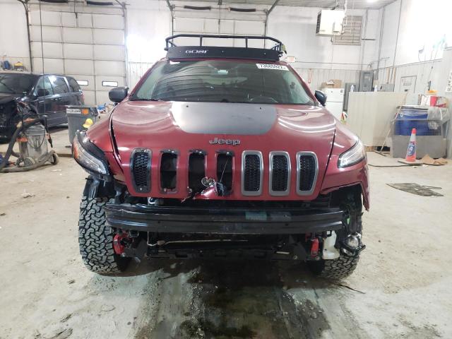 1C4PJMBS9FW786257 - 2015 JEEP CHEROKEE TRAILHAWK BURGUNDY photo 5