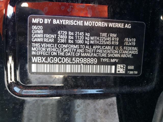 WBXJG9C06L5R98889 - 2020 BMW X1 XDRIVE28I BLACK photo 12