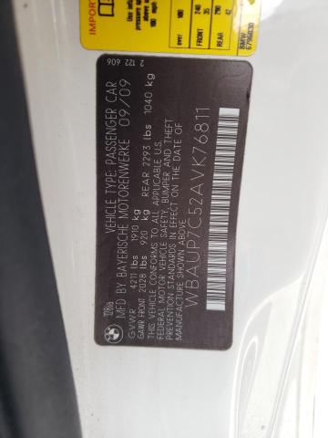 WBAUP7C52AVK76811 - 2010 BMW 128 I WHITE photo 13