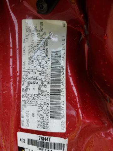 5TFUX4ENXDX017393 - 2013 TOYOTA TACOMA ACCESS CAB Бордовый фото 12