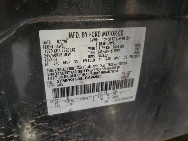 2FMPK4G98LBA96558 - 2020 FORD EDGE SE GRAY photo 13