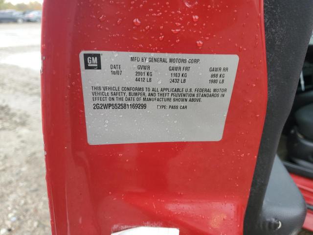 2G2WP552581169299 - 2008 PONTIAC GRAND PRIX 红色 照片 12