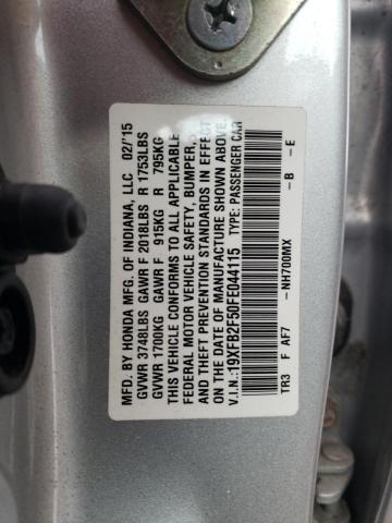 19XFB2F50FE044115 - 2015 HONDA CIVIC LX SILVER photo 12