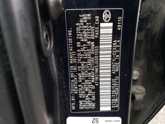 4T1B21HK5JU001553 - 2018 TOYOTA CAMRY HYBRID BLACK photo 12