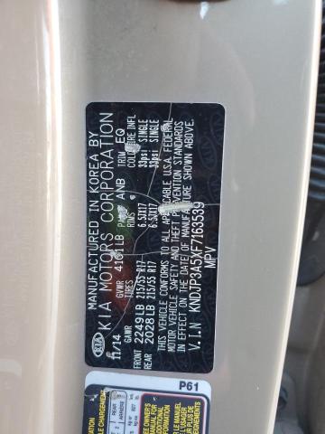 KNDJP3A5XF7163539 - 2015 KIA SOUL + BROWN photo 12
