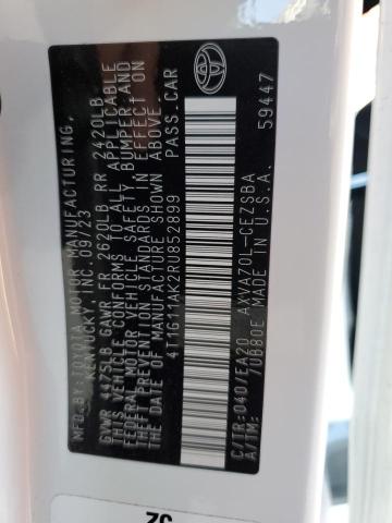 4T1G11AK2RU852899 - 2024 TOYOTA CAMRY SE NIGHT SHADE WHITE photo 12