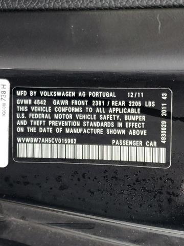 WVWBW7AH5CV015962 - 2012 VOLKSWAGEN EOS KOMFORT 黑色 照片 12
