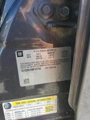 1G1ZC5E1XBF167729 - 2011 CHEVROLET MALIBU 1LT 灰色 照片 12