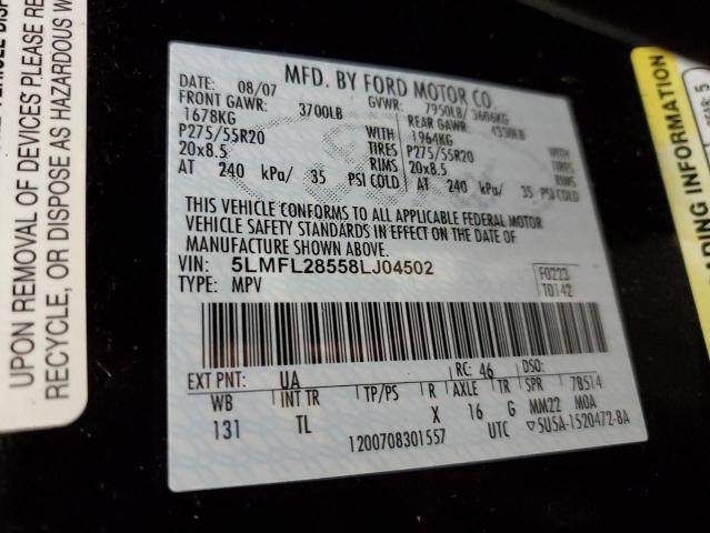 5LMFL28558LJ04502 - 2008 LINCOLN NAVIGATOR 黑色 照片 13