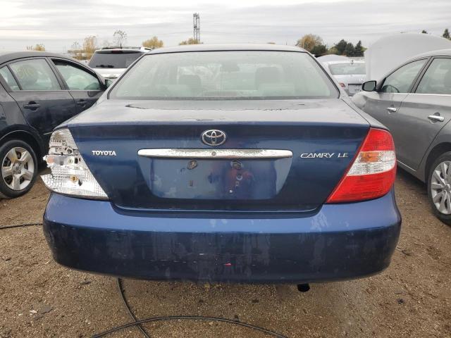 4T1BE32K63U168633 - 2003 TOYOTA CAMRY LE BLUE photo 6