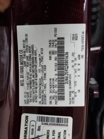 3LN6L2G9XDR805636 - 2013 LINCOLN MKZ BURGUNDY photo 13