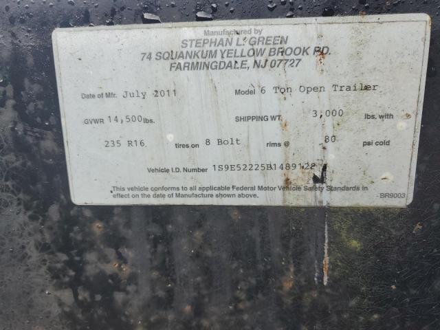 1S9E52225B1489128 - 2011 UTILITY TRAILER Սև լուսանկար 10