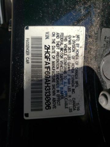 2HGFA1F69AH313006 - 2010 HONDA CIVIC LX-S Սև լուսանկար 12