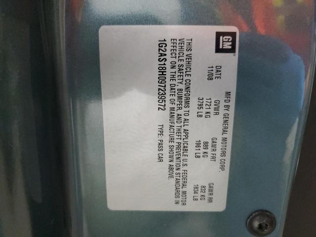 1G2AS18H097239572 - 2009 PONTIAC G5 Bleu photo 12