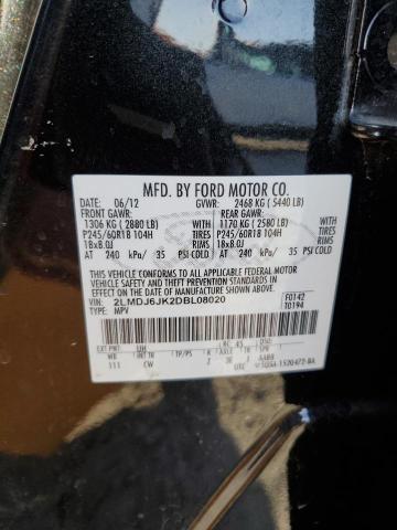 2LMDJ6JK2DBL08020 - 2013 LINCOLN MKX BLACK photo 13