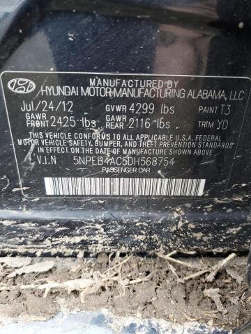 5NPEB4AC5DH568754 - 2013 HYUNDAI SONATA GLS BLUE photo 12