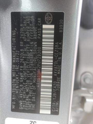 4T1G11AK2PU729200 - 2023 TOYOTA CAMRY SE NIGHT SHADE SILVER photo 12