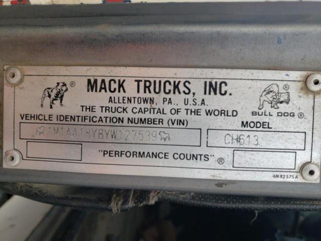 1M1AA18Y8YW127539 - 2000 MACK 600 CH600 WHITE photo 10