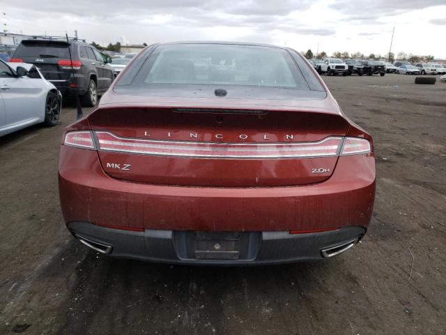 3LN6L2LU8ER831602 - 2014 LINCOLN MKZ HYBRID BURGUNDY photo 6