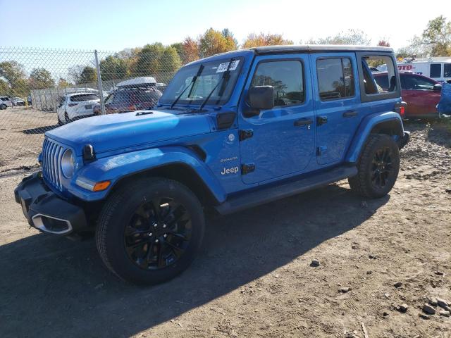 1C4JJXP68MW807776 - 2021 JEEP WRANGLER U SAHARA 4XE BLUE photo 1