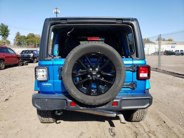 1C4JJXP68MW807776 - 2021 JEEP WRANGLER U SAHARA 4XE BLUE photo 6
