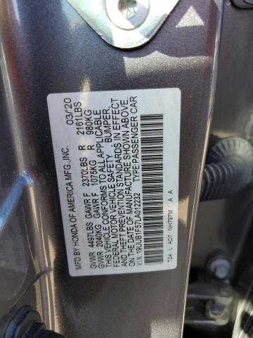 19UUB1F57LA012232 - 2020 ACURA TLX TECHNOLOGY GRAY photo 12
