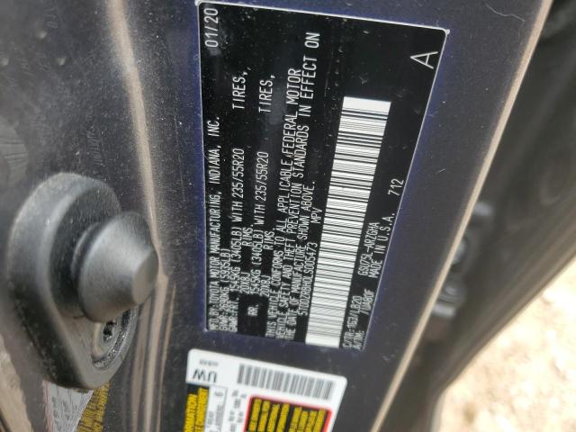 5TDDZRBH0LS005473 - 2020 TOYOTA HIGHLANDER LIMITED GRAY photo 13