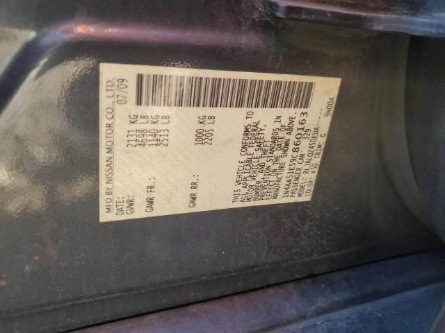 1N4AA51E59C860163 - 2009 NISSAN MAXIMA S SILVER photo 12