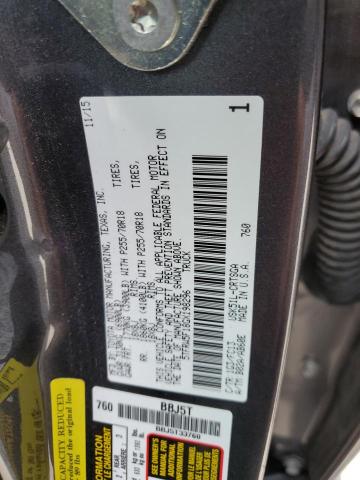 5TFRW5F18GX198296 - 2016 TOYOTA TUNDRA DOUBLE CAB SR/SR5 GRAY photo 12