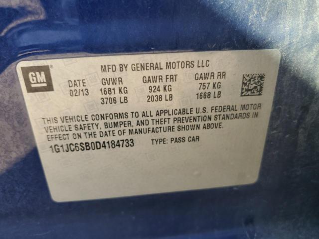 1G1JC6SB0D4184733 - 2013 CHEVROLET SONIC LT BLUE photo 12