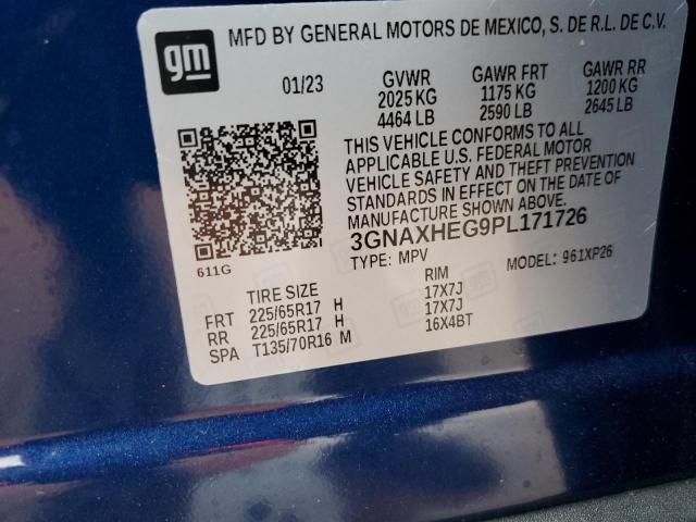 3GNAXHEG9PL171726 - 2023 CHEVROLET EQUINOX LS BLUE photo 14