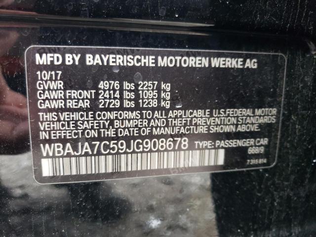 WBAJA7C59JG908678 - 2018 BMW 530 XI BLACK photo 12