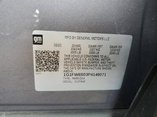 1G1FW6S03P4149071 - 2023 CHEVROLET BOLT EV 1LT GRAY photo 13