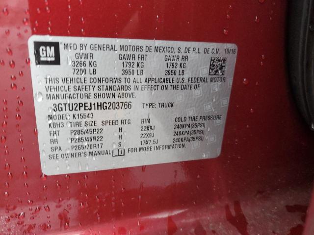 3GTU2PEJ1HG203766 - 2017 GMC SIERRA K1500 DENALI RED photo 12