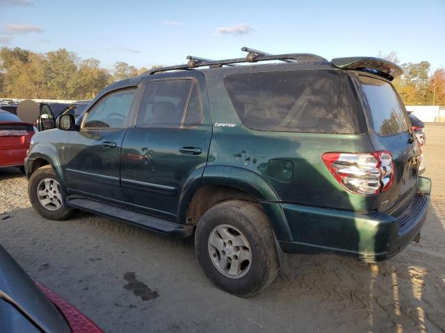 5TDBT48A42S099166 - 2002 TOYOTA SEQUOIA LIMITED GREEN photo 2