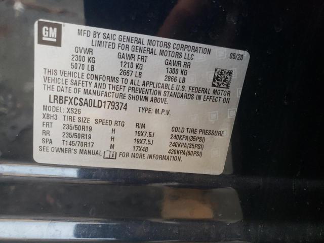 LRBFXCSA0LD179374 - 2020 BUICK ENVISION ESSENCE BLACK photo 13