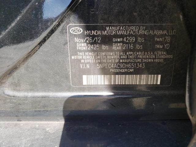 5NPEC4AC9DH651343 - 2013 HYUNDAI SONATA SE BLACK photo 12