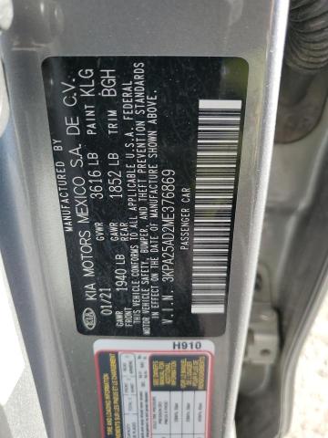 3KPA25AD2ME376869 - 2021 KIA RIO S SILVER photo 12